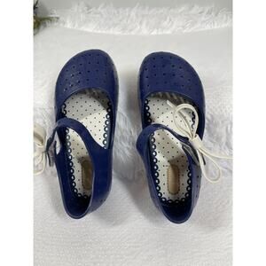 Mini Melissa Furadinha Mary Jane Shoes Kids Size 10 Blue Nautical Normcore